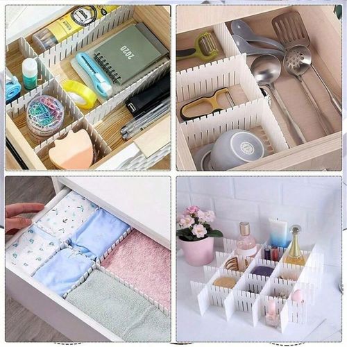 8PCS Adjustable Drawer Dividers Storage Organiser Plastic Partition Separators f — image 5
