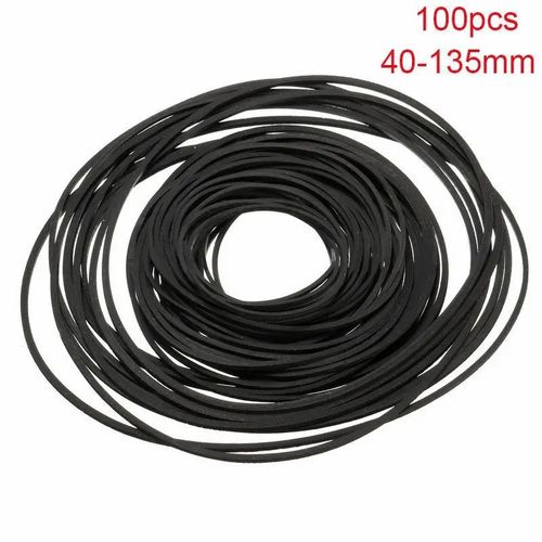 100pcs 40-135mm Mixed Rubber Drive Belts for Cassette Tape Deck CD DVD Player — image 3