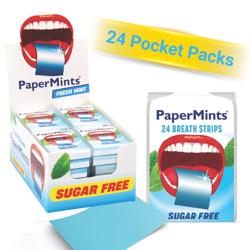 PaperMints Cool Mint Strips - Bad Breath Treatment Sugar free + Ketosis friendly — image 1