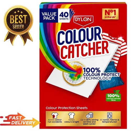Dylon Colour Catcher Max Protect Laundry Sheets Prevent Colour Run, 40 Sheets