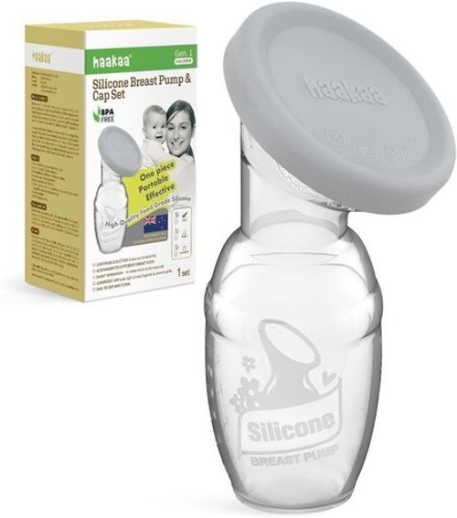 haakaa Manual Breast Pump  and Silicone Lid Set 4oz/100ml Milk Collector Feeding