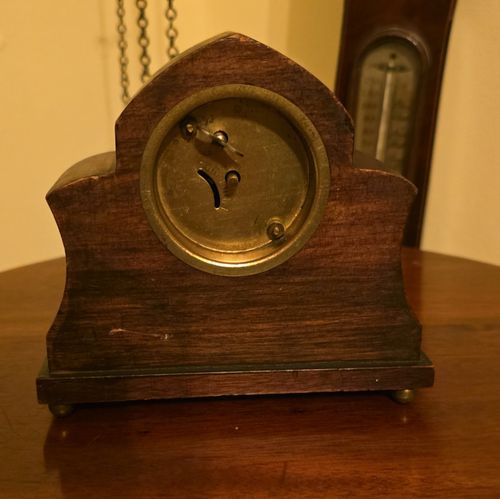 Antique Victorian Small Mechanical Clock In Working Condition  — image 9
