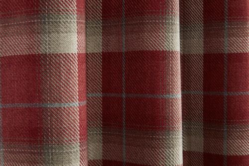 Blackout Thermal Lined Eyelet Curtains Sundour Carnoustie Red Tartan — image 4