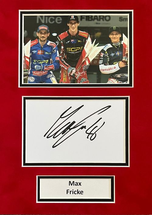Max Fricke Hand Signed A4 Mounted Photo Display Speedway Autograph 1 — image 1