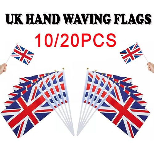 10/20PCS Union Jack Flag Small Hand Waving Flags British Party Event England — image 2