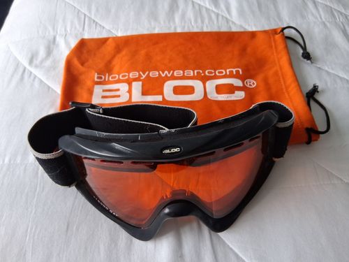 BLOC Ski Goggles Orange Tinted Lens Black Frame Adjustable Strap UV400 RT000 — image 2