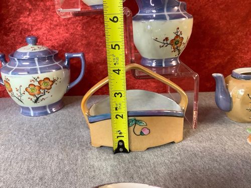 Lot of VTG 1920/30s Japanese Takito Lusterware Cherry/Plum Blossom Tea Pieces — image 8