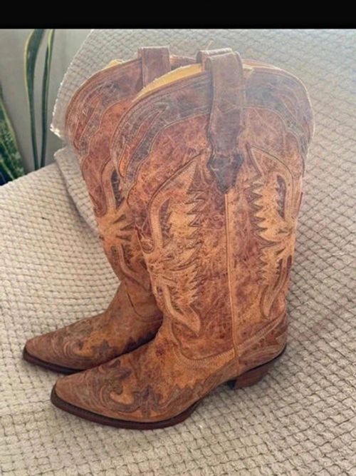 Corral Boots unisex Brown Leather Western Cowboy Boots US 10 M