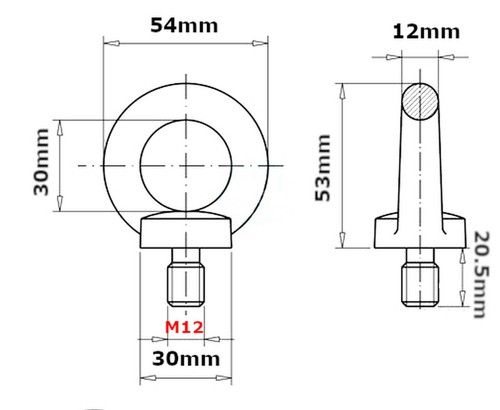 M6 M8 M10 M12 M14 M16 M18 - M24 LIFTING EYE BOLTS BOLT GALVANIC ZINC MALE METRIC