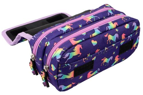 Kids Personalised Pencil Case 2 Compartment Large Stationery Zippe Pouch School — image 3