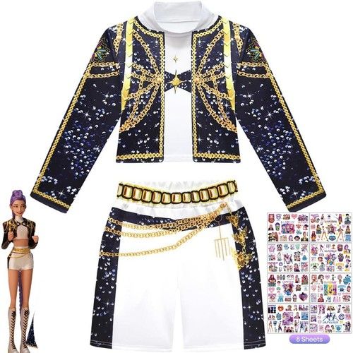Kids Girls KPop Demon Hunters Cosplay Rumi Mira Zoey Costume Fancy Dress Outfits