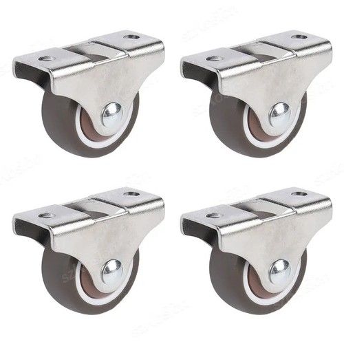 4Pcs Small Fixed Caster Wheels Mini Rollers for Bed Drawer Furniture Glides NEW