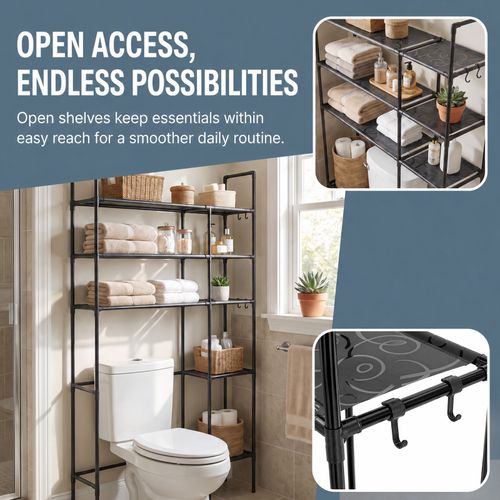 Washing Machine Storage Rack Over Toilet 3 Tier Bathroom Shelf New — image 3