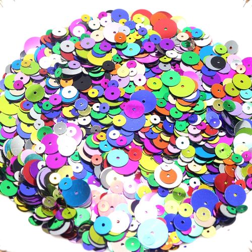 3500pcs Assorted Size 5-12mm Flat Round loose sequins Paillettes sewing Wedding — image 9