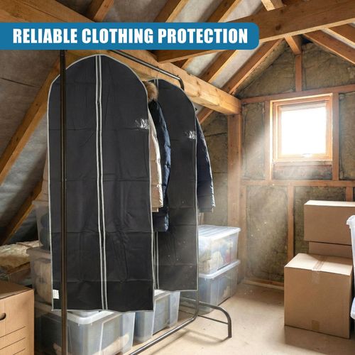 2 Pcs Zip Up Hanging Suit Dress Coat Garment Bag Clothes Cover DustProof Storage — image 8