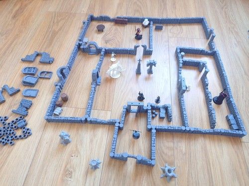 Modular Dungeon Walls Ruined Scatter Terrain Big Set D&D Tabletop Wargaming
