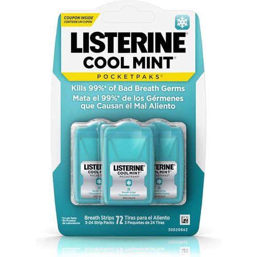 Listerine Pocketpaks, Oral Care Strips, Cool Mint 72 Strips