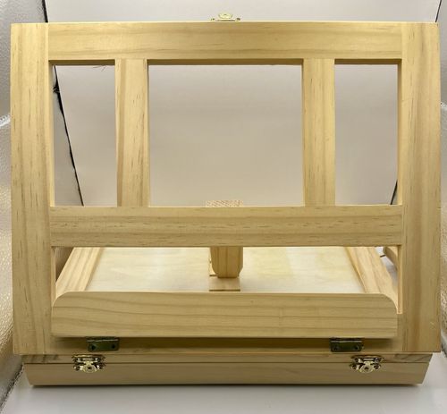Adjustable Wooden Tabletop Box Easel Desk Artist Workstation with Drawer — image 4