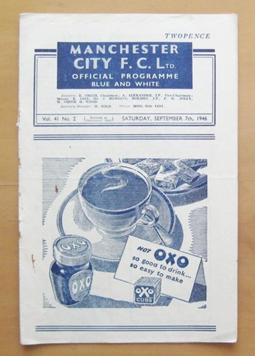 MANCHESTER CITY v CHESTERFIELD 1946/1947 *Good Condition Football Programme*