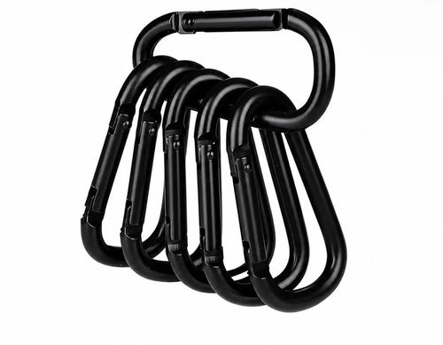 6 Pack Heavy Duty Carabiner Clip Screw Lock D Ring Keychain Hook — image 6