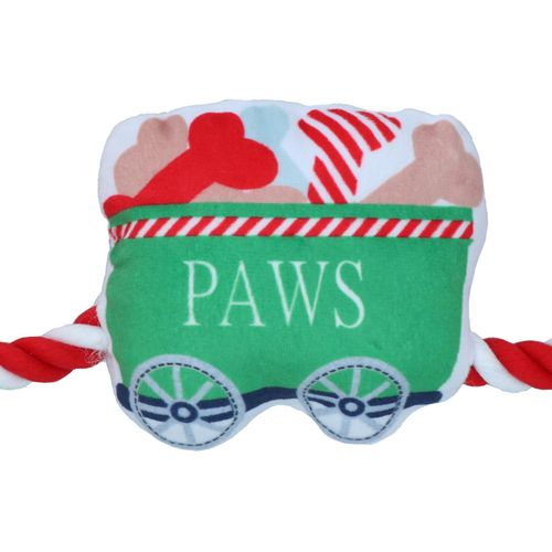 Dog Christmas Santa Paws Express Rope Plush Toy  Squeaky Rope Play Xmas Gift — image 3