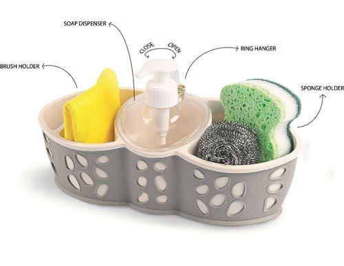 Caddy Box with Soap Dispenser Liquid Pump for Kitchen Bathroom Sink Tap Washing  — image 2