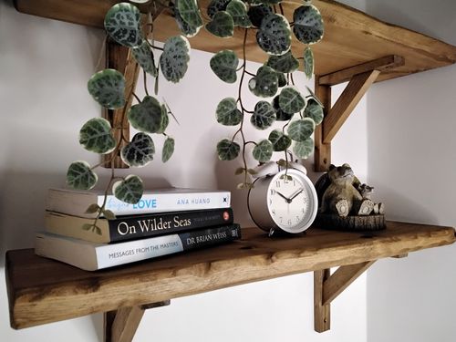 Rustic Wooden Handmade Scaffold Board Shelves Shelf, with 2 wooden Brackets — image 9