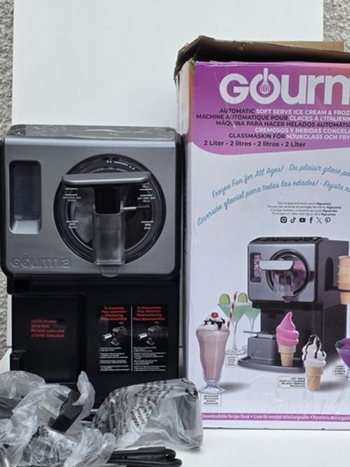 Gourmia Automatic Soft Serve Ice Cream Machine Countertop 1 Hopper 2 Litre