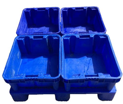 24 x Strong Plastic Stackable Nestable Storage Boxes 60 x 50 x 25cm Fish Landing — image 3
