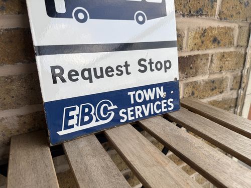Original Eastbourne Bus Stop Request Enamel Sign — image 7