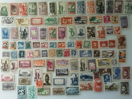French Colonies Pre Independence Stamp Collection- 100 to 1500 Different Stamps 