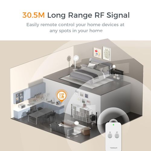 White Remote Control Plug Socket with 30M Range Wireless Light Switch for Home — image 3