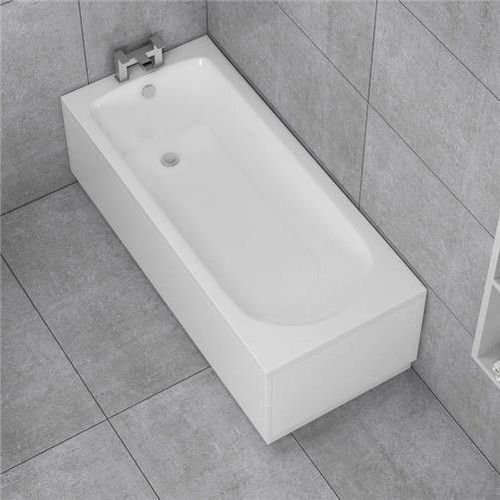 Modern Bathroom Single & Double Ended Bathtub Straight Bath Gloss White Acrylic