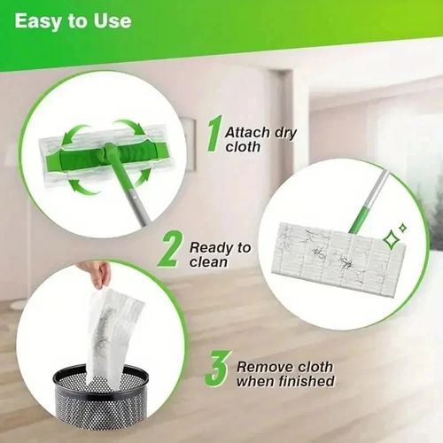 100x Dry Sweeping Disposable Cloths, Mop Refill Compatible Sweeper — image 2