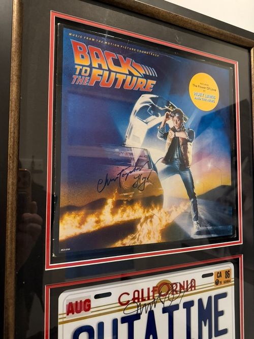 Back to the Future License Plate+Album Signed Michael J Fox & Christopher Lloyd — image 5