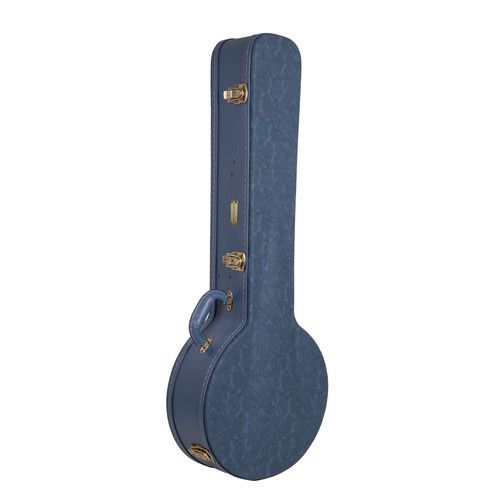 Crossrock Relief Series Wooden Case for 5 String Resonator Banjo-Smoke Blue