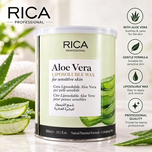 RICA Professional Aloe Vera Liposoluble Soft Hot Wax 800ml Colophony Free — image 1