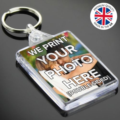 Personalised Custom Photo Gift Keyrings Key Fobs 50 x 35 mm | Medium Size — image 1