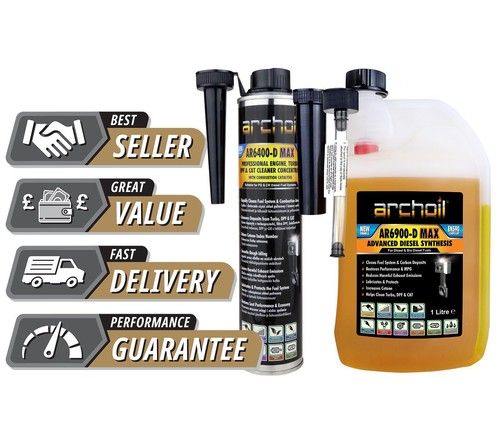 Archoil AR6400-D MAX Fuel Cleaner - 400ml + AR6900-D Max Fuel Additive - 1 Litre