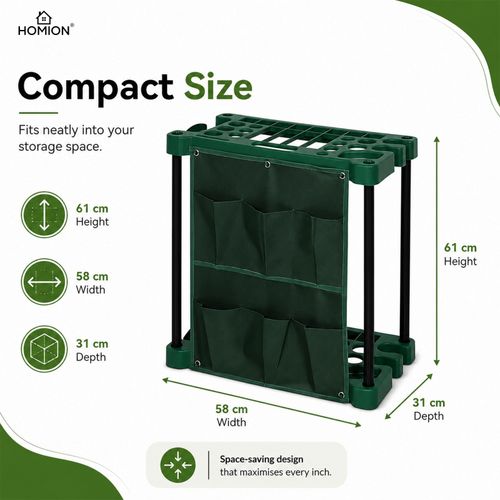 Garden Tool Storage Holder Rack on Wheels Caddy Gardening Garage Organizer Stand — image 2