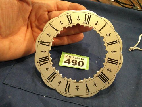 Skeleton Clock Dial 5" Chapter Ring Silvered face Roman Num. spare bracket parts — image 9