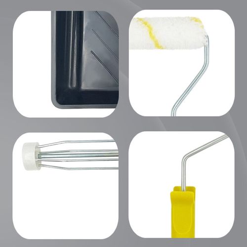 Set Paint Rollers Extension Pole Tray Brush Roller Sleeves Painting Wall Ceiling — image 15