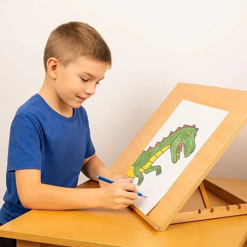 Adjustable Wooden Artist Workstation A3 Drawing Board Easel Art Craft Table Desk — image 8