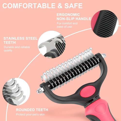 Professional Pet Grooming Comb Brush | Dematting & Undercoat Rake Tool for Dogs — image 4