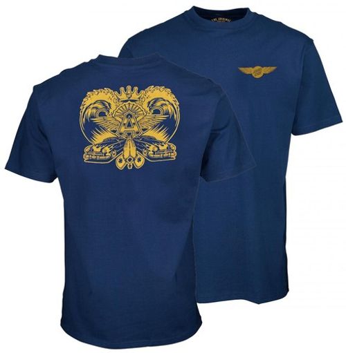 SANTA CRUZ  Rare Archy Wave Tee - Surfing Tee / T Shirt - Large - Indigo - Surf 