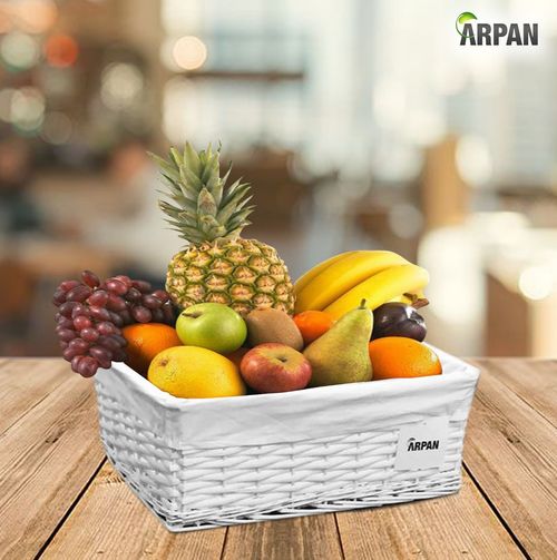 Hamper Storage Basket White Wicker Gift With White Lining- Small,Medium/ Large — image 3