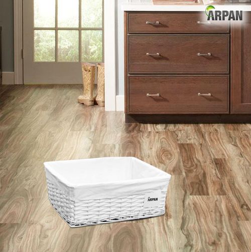 Hamper Storage Basket White Wicker Gift With White Lining- Small,Medium/ Large — image 5