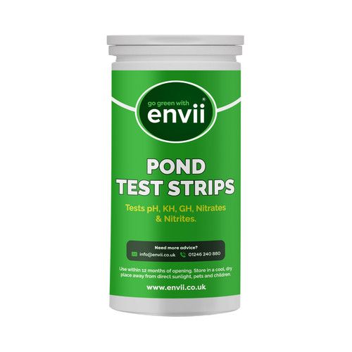 Envii Pond Test Strips 5 in 1 Water Test Kit pH KH GH Nitrate Nitrite 25 Strips
