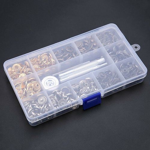 325Pcs Heavy Duty Snap Fasteners Press Studs + Poppers Leather Button Tool Kit — image 7