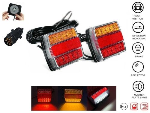 Magnetic LED Rear Tail Lights Board Trailer Towing Lightboard 5 Functions E-Mark